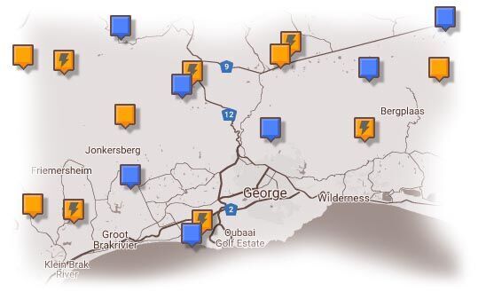 Map of George & Surrounding Accommodation